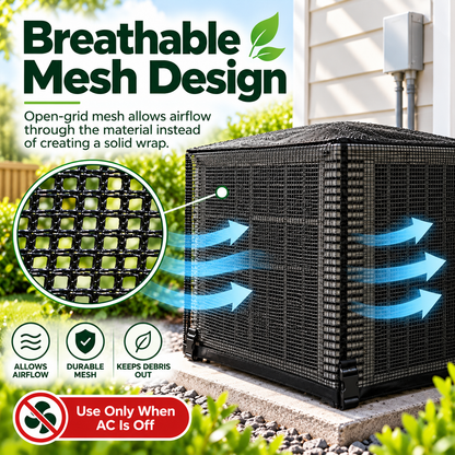 ❄️ Heavy-Duty Mesh AC Cover – All-Season Outdoor Protection