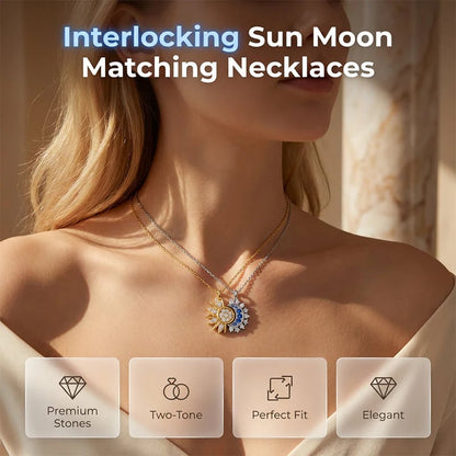 🔥Last Day 49% OFF - 🔆🌙Sun and Moon Pendant Necklace with Rhinestones