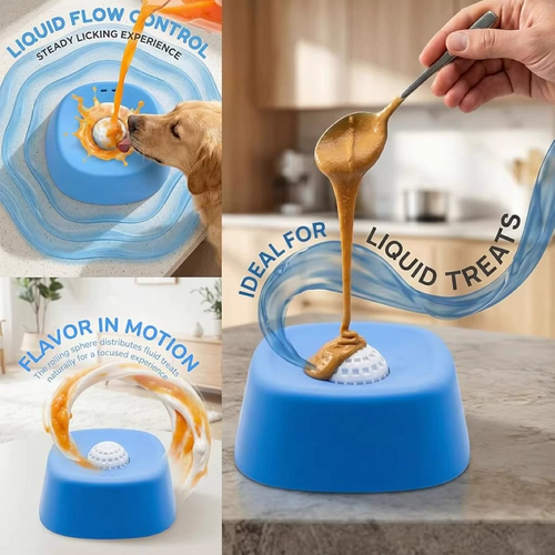 Spherical Non-Slip Slow-Feeder Lick Bowl for Dogs