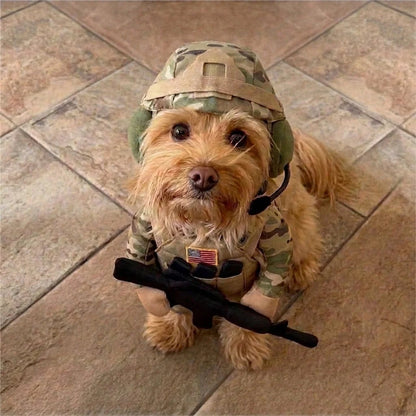 🪖Funny Tactical Soldier Pet Costume | Military Outfit for Dogs & Cats