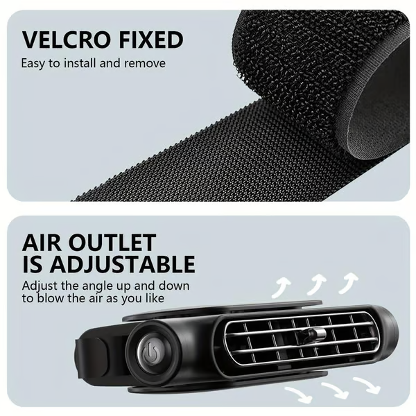 Car Seat Fan USB Plug-in Dual Turbo High Wind Power Car Interior Rear Pillow Car Fan
