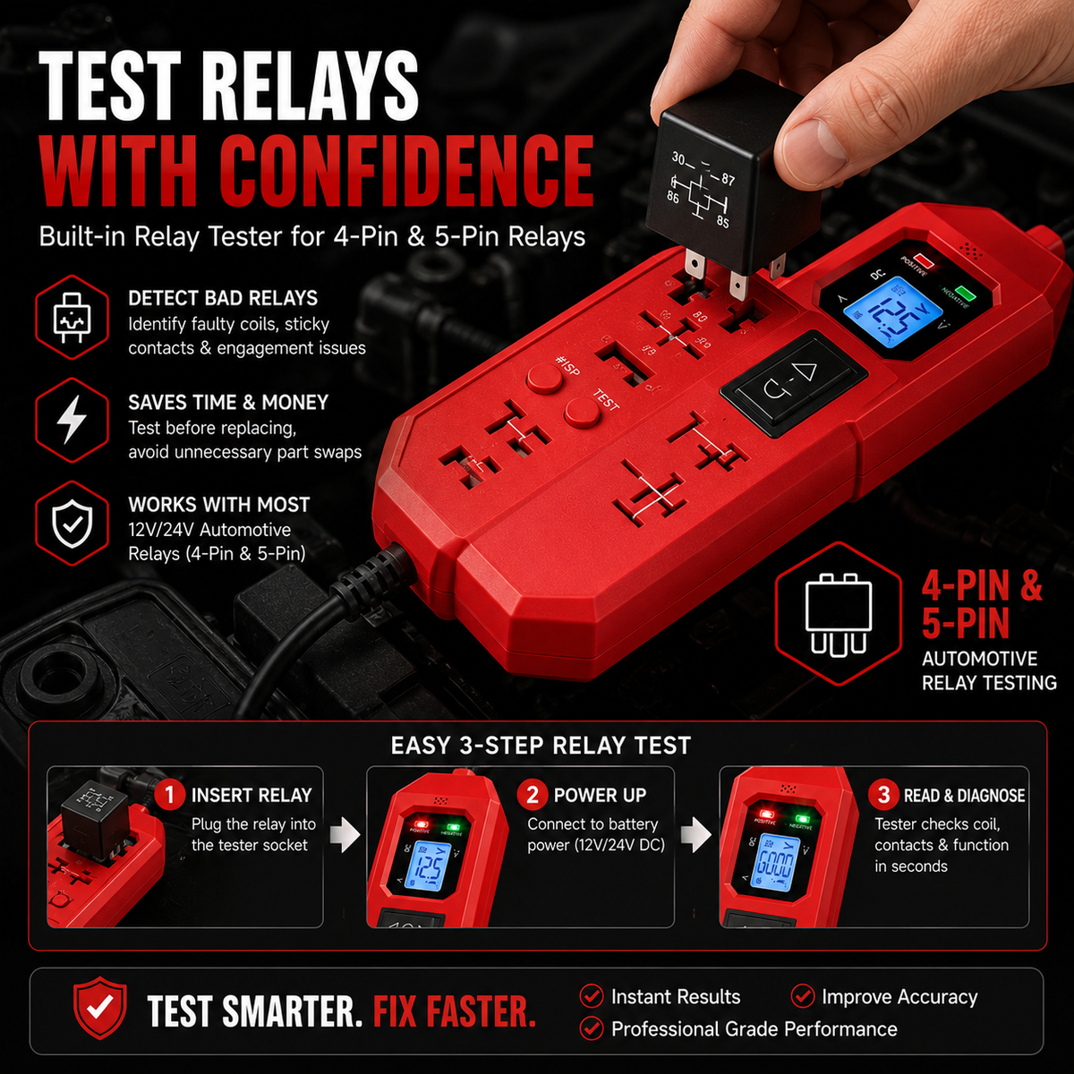 🔧 3-in-1 Automotive Power Circuit Probe & Relay Tester – 12V/24V Electrical Diagnostic Tool🚚