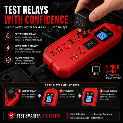 🔧 3-in-1 Automotive Power Circuit Probe & Relay Tester – 12V/24V Electrical Diagnostic Tool🚚