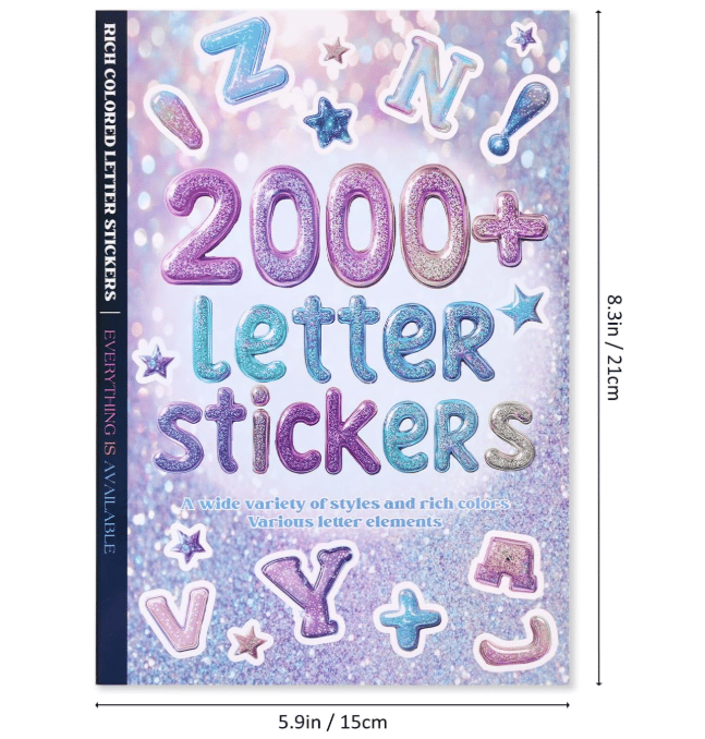 🔥Last Day 49% OFF - ✨🎨2000+ Pcs Alphabet Sticker for Journaling,Fun & Colorful Craft Letter Stickers for Junk Journal, Scrapbooking Supplies