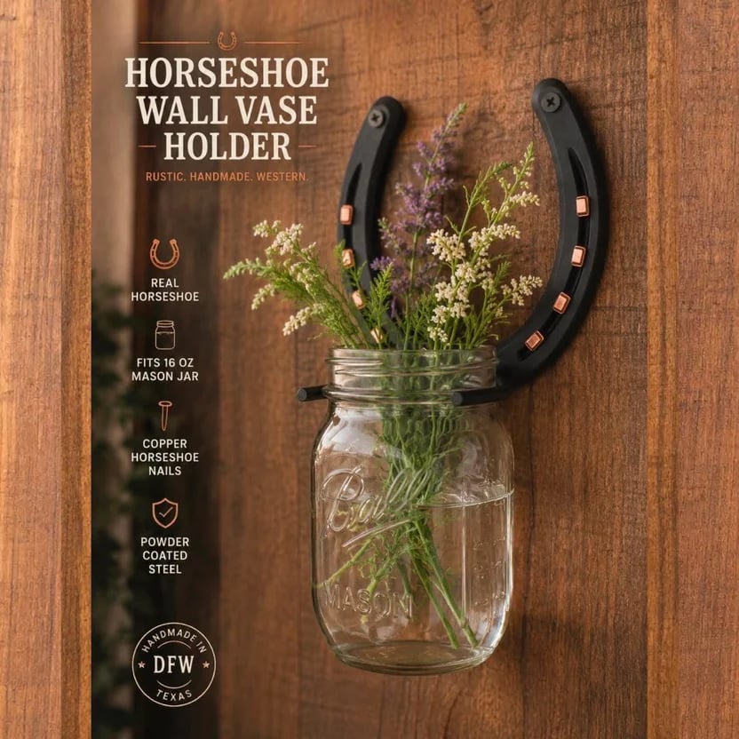 🔥Last Day 49% OFF - 🐴Handmade Horseshoe Mason Jar Holder Collection