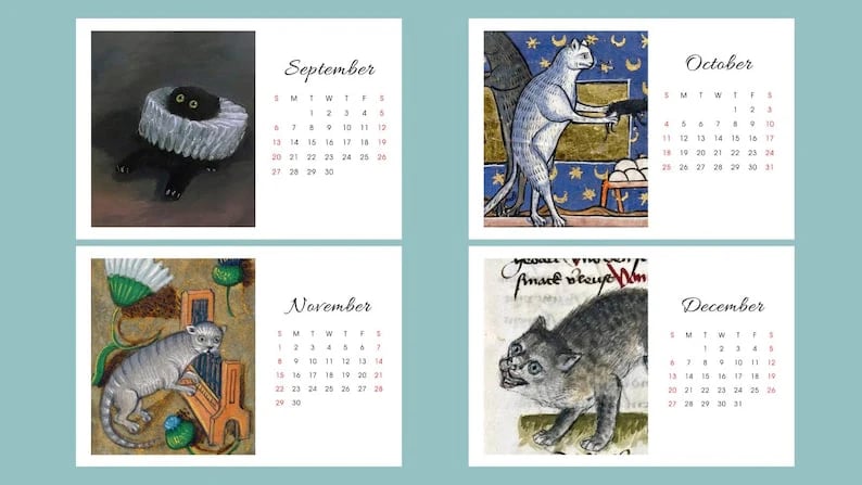 🔥Last Day 50% OFF - Ugly Cats In Renaissance Paintings 2026 Calendar