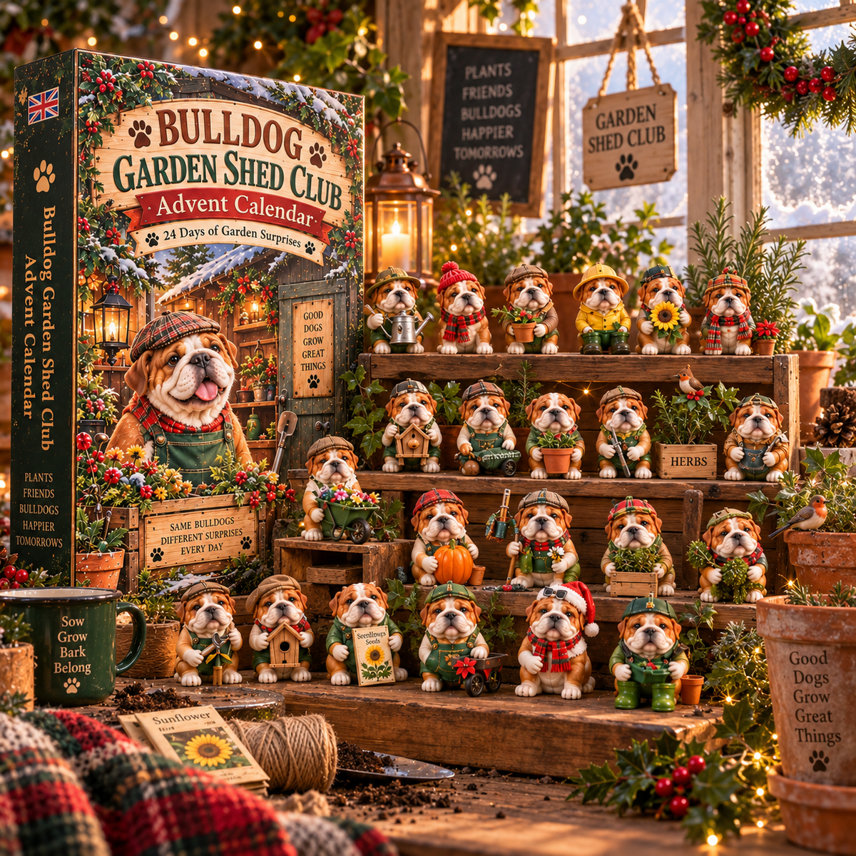 2026 Bulldog Garden Shed Club Advent Calendar 🐶🌿 – 24 Days of Garden Surprises