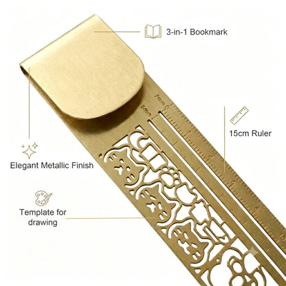 😻📏 Cat Lover’s 3-in-1 Metal Bookmark Ruler | Bookmark, Ruler & Coloring