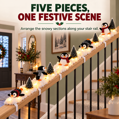 🔥Hot Sale 40% OFF🔥Playful Penguin Snowy Stair Railing Decor