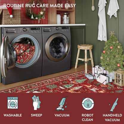 🔥LAST DAY 49% OFF🦌🎄🎅⚡Christmas Deer Santa Long Rug