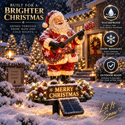 🔥49% Off Last Day Solar-Powered Light-Up Guitar Santa Christmas Yard Decoration