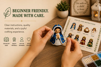 ✝️3D Beaded Nativity Collection DIY Kit – Handmade Christmas Faith Craft Set (8-Piece Set)