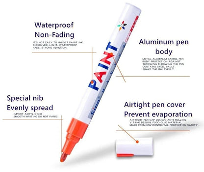 🔥Last 4 hours Sale: Save 49-💖Waterproof Tire Paint Pen