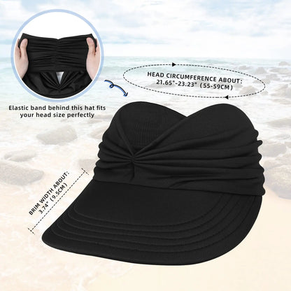 UPF 50+ Sun Visor Ponytail Hat