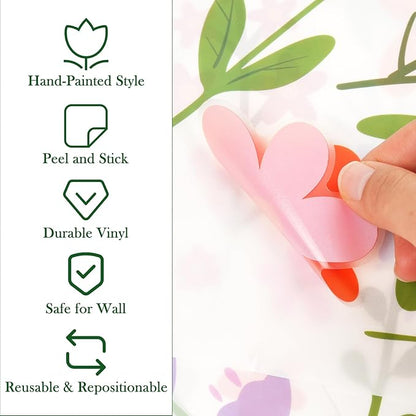 🔥Last 4 hours Sale: Save 50% -🌸Enchanting Spring Wildflower Wall Decals - 8 Sheets of 102 Stickers