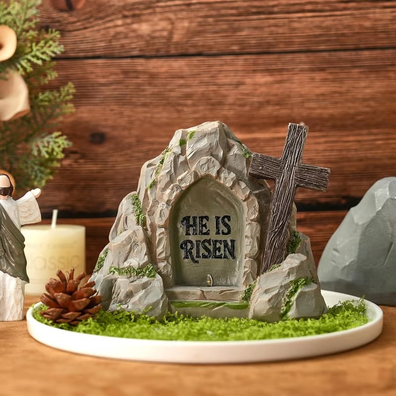 ✝️ "HE IS RISEN" Empty Tomb Easter Scene LED Light Ornament✨Bring the Light of Resurrection Into Your Home