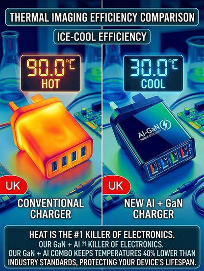 Four-Port Travel Charger for Extended Phone Battery Life