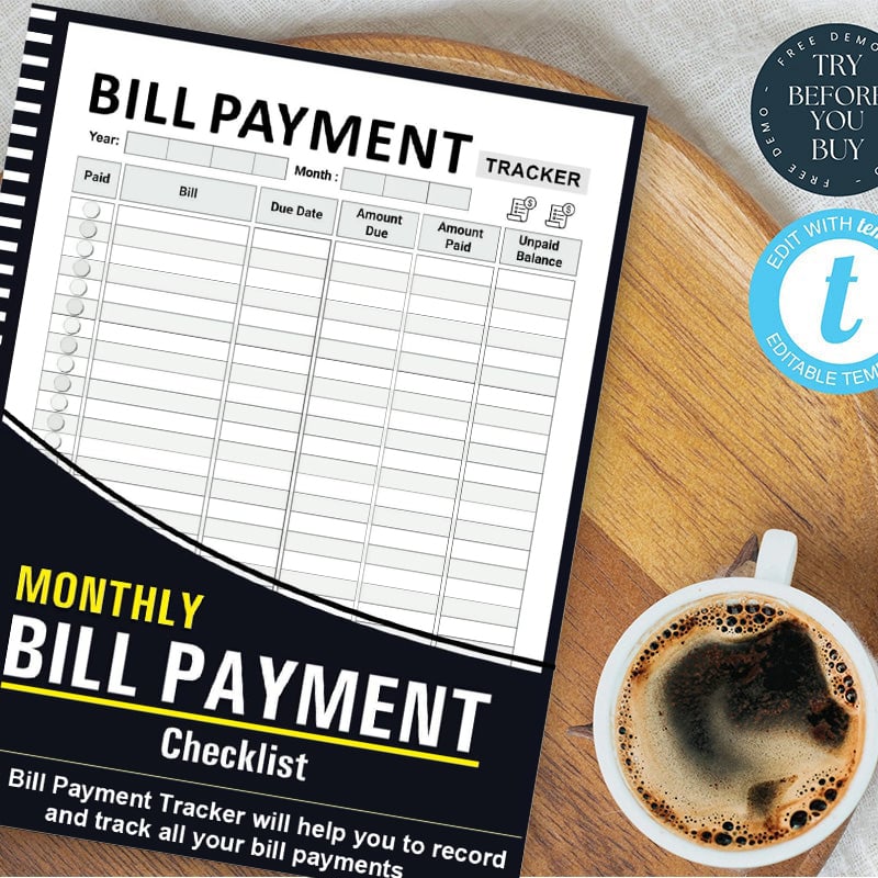 🔥Bill Tracker Notebook🎁
