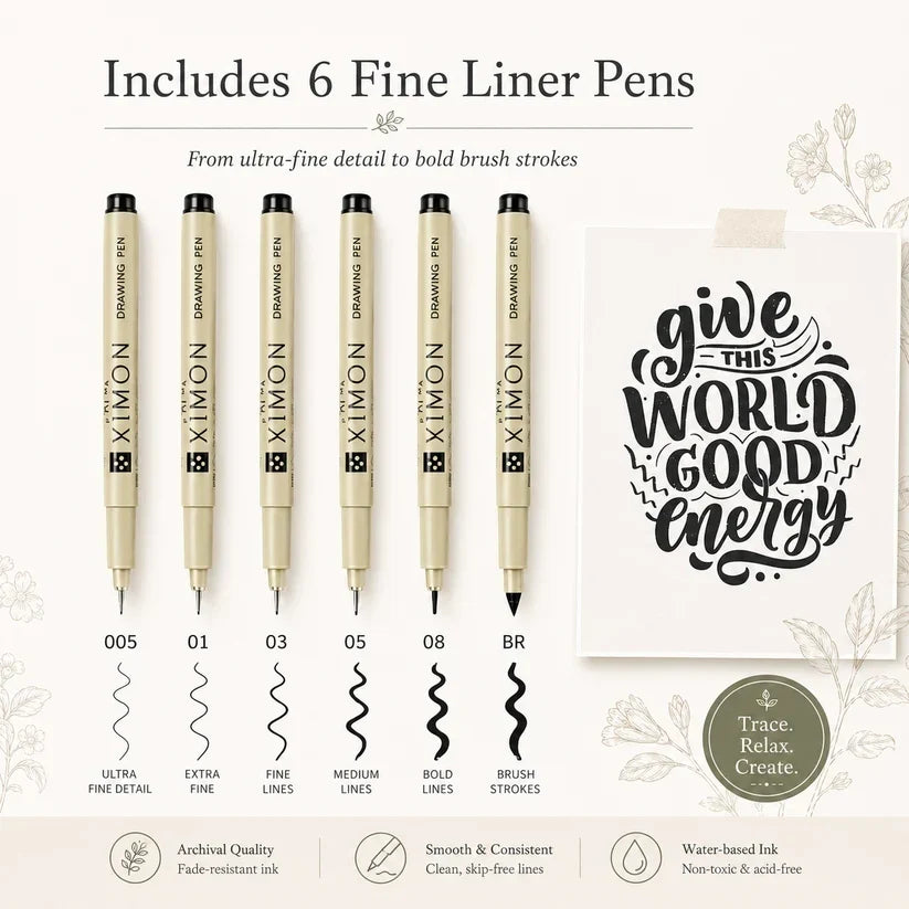 Beginner-Friendly💕Ink Tracing: A Therapeutic Reverse Coloring Experience📚(Deluxe Edition)