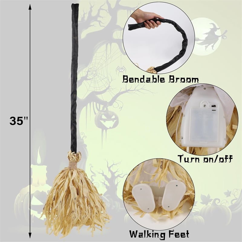 🔥Last Day 49% OFF - 🎃🧹Floating Witch's Broom –Haunted Dancing Moving Broom