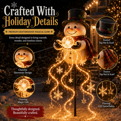 ⛄49% OFF⛄ Snowman Magic Fountain-Flowing Snowflake LED Christmas Garden Light❄️