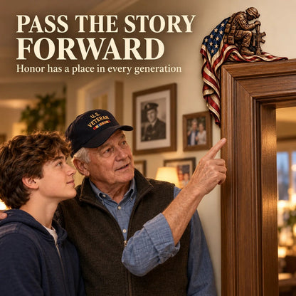 ❤️‍🔥Patriotic American Flag & Cross& Veteran Door Frame Corner Decor
