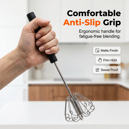 🥚! 🔥 Stainless Steel Semi-Automatic Hand Egg Beater – Fast & durable – Perfect for eggs, batter or cream – smooth whisking without effort 🍳