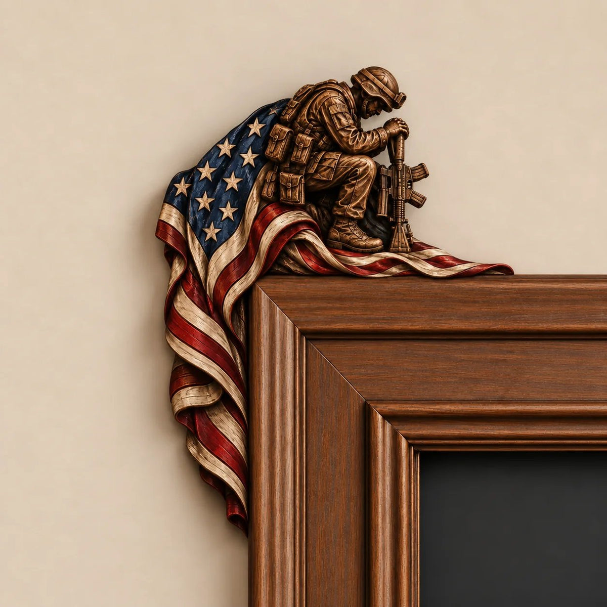 ❤️‍🔥Patriotic American Flag & Cross& Veteran Door Frame Corner Decor