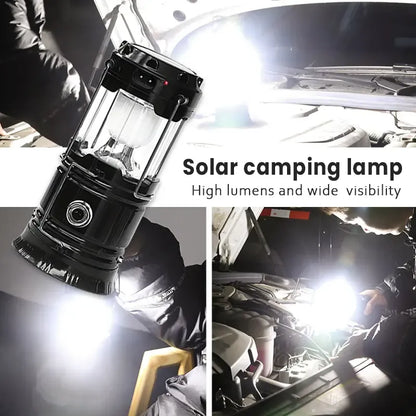 Foldable Compact LED Lanterns💡- Durable, Waterproof, Solar-USB Rechargeable, Solar Powered, Brightness Adjustable, Heat/Freeze Ready, Batteries-Included Emergency Lights with Flashlight Mode