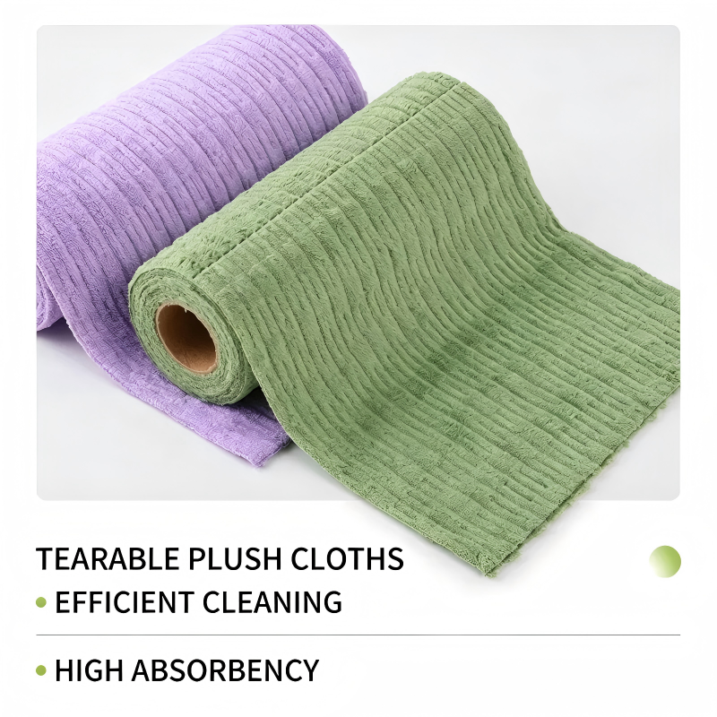 Tearable Plush Cleaning Cloths, 20 Sheets Per Roll, High Absorbency Multi-purpose Kitchen Towels