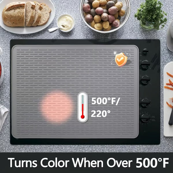 500°F/220°C Heat-Resistant Silicone Stove Cover Mat & Utensils