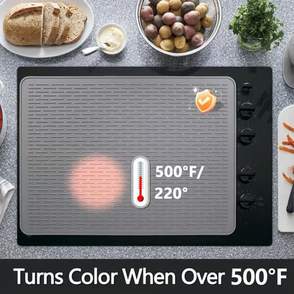 500°F/220°C Heat-Resistant Silicone Stove Cover Mat & Utensils