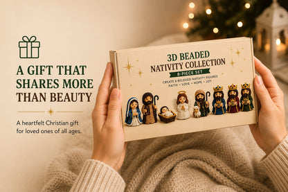 ✝️3D Beaded Nativity Collection DIY Kit – Handmade Christmas Faith Craft Set (8-Piece Set)