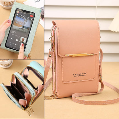 🔥LAST DAY 50% OFF - 👛📱 Dopamine Color Touchscreen Crossbody Phone Wallet
