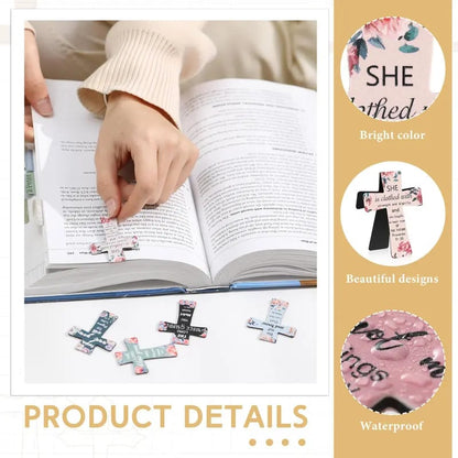 🔥LAST DAY 📖12 Pcs Magnetic Cross Bookmarks Gifts for Bible Study, Readers, Teachers, Students🌸✝️