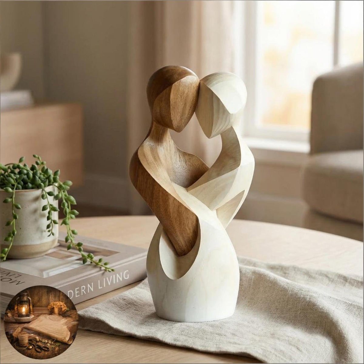🔥Last Day 49% OFF - ❤️Hand-Carved Wooden “Embrace” Sculpture Ornament