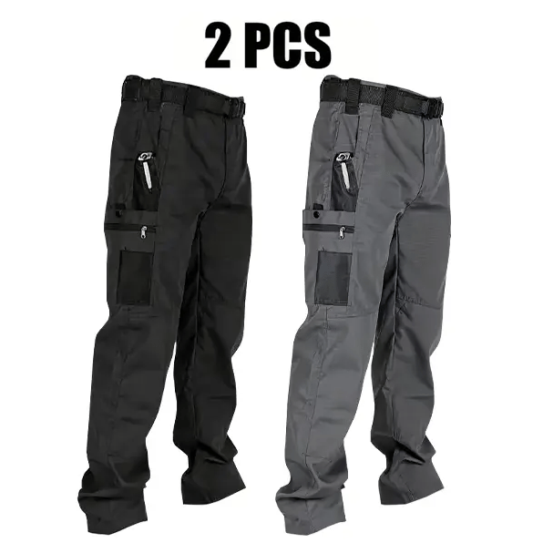 🔥Men's Waterproof Tactical Work Pants - Solid Color with Multi-Pockets for Outdoor Activities