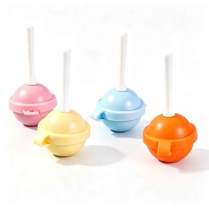 Lollipop Shaped Ice Pop Mold, Single Round Ball Popsicle Maker with Stick, Reusable DIY Ice Cream Mold for Kids Summer Homemade Fruit Juice Freezer Treats