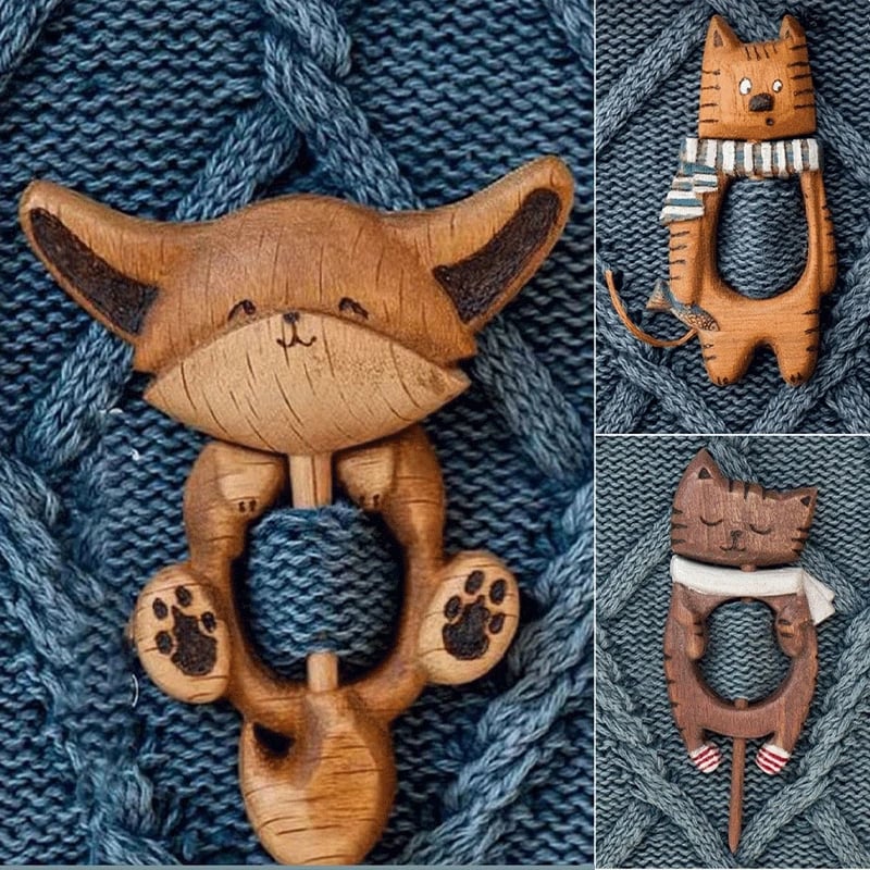 🐾Wooden Animal Brooches
