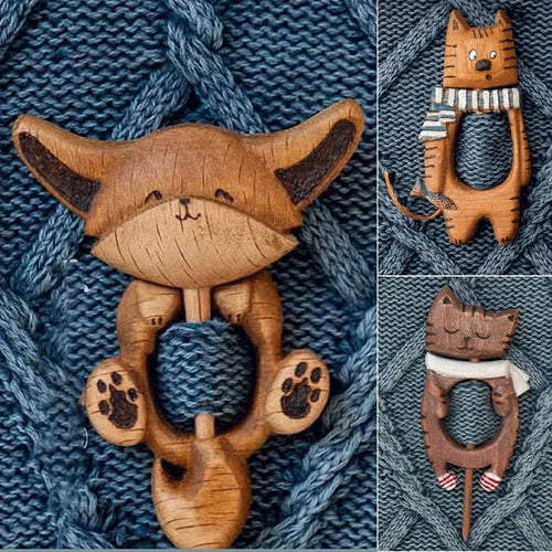 🐾Wooden Animal Brooches