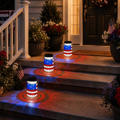 🔥Last Day 49% OFF - ✨4th of July Solar Patriotic Mason Jar Lantern