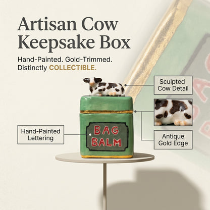 🐄 Mini Cow-Topped Ceramic Trinket Box – A Tiny, Adorable Collectible