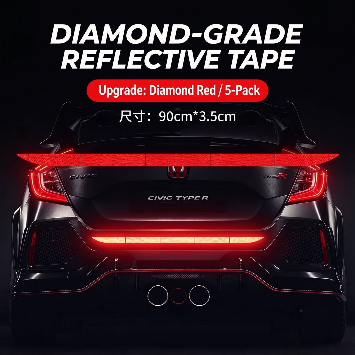 🔥Limited-time 50% off-Reflective Car Sticker Strips for Trunk & Rear Bumper
