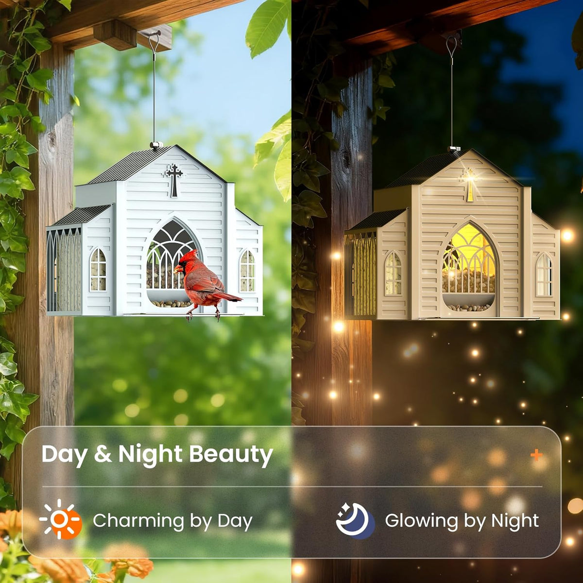 🔥Last Day 49% OFF - ✝️Church-Shaped Metal Solar Bird Feeder