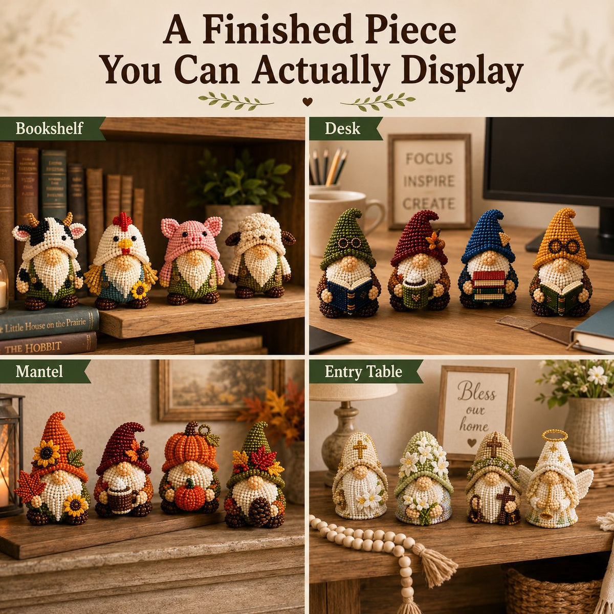 3D Beaded Gnome DIY Kit Collection