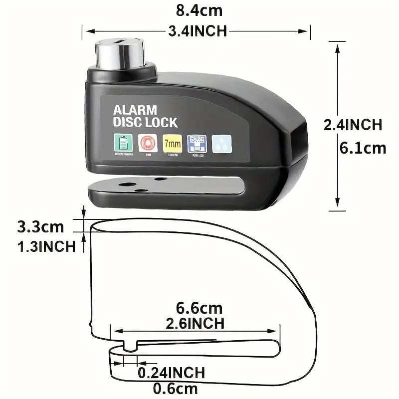 🛡️ Heavy-Duty Security: 110dB Intelligent Alarm Disc Lock