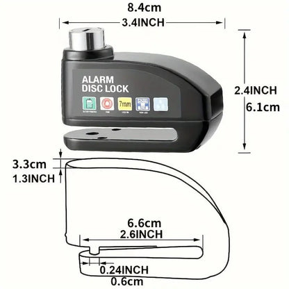 🛡️ Heavy-Duty Security: 110dB Intelligent Alarm Disc Lock