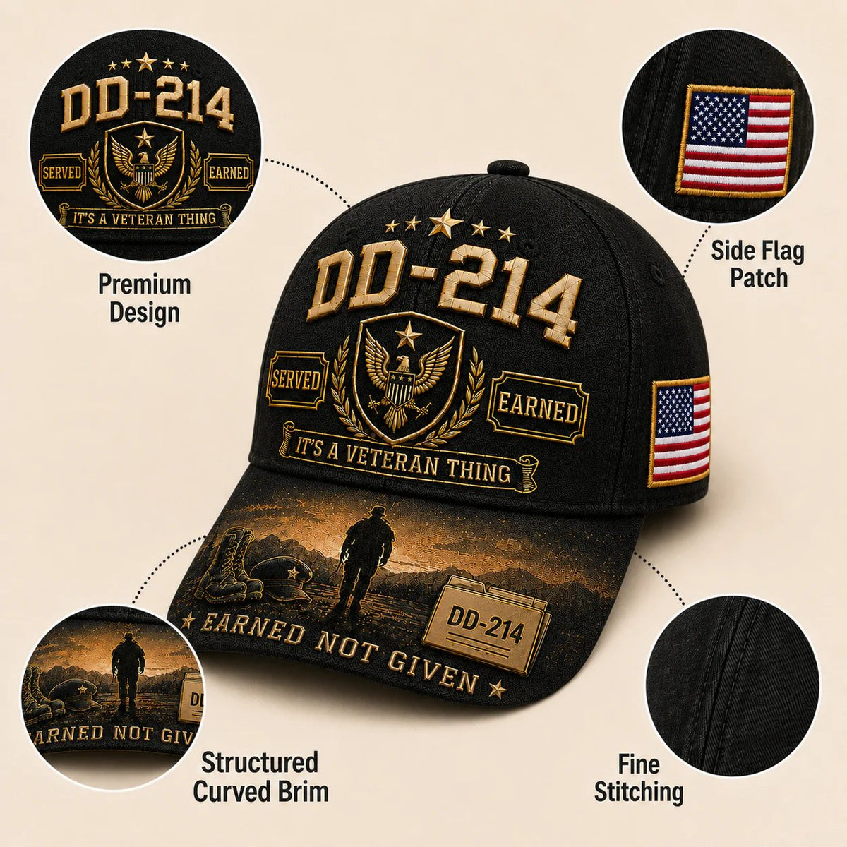 🔥Hot Sale 50% OFF - 🎖️DD-214 Served Earned Commemorative Cap(Breathable & Lightweight Comfort & Unisex Fit)