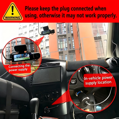 FHD 1080P Dual Lens Dash Cam, 3.16" IPS Touch Screen, Loop Recording, G-Sensor Emergency Lock, Front & Inside Simultaneous Recording