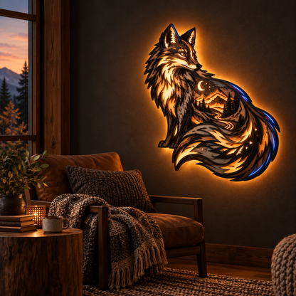 Fox Totem Layered Ambient Wall Light | Handcrafted-Style Wall Decor
